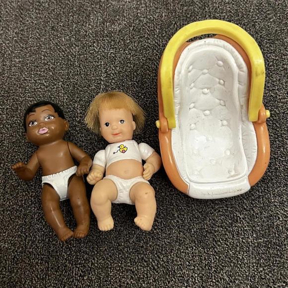Two Barbie Babies and Car Seat - Picture 1 of 7